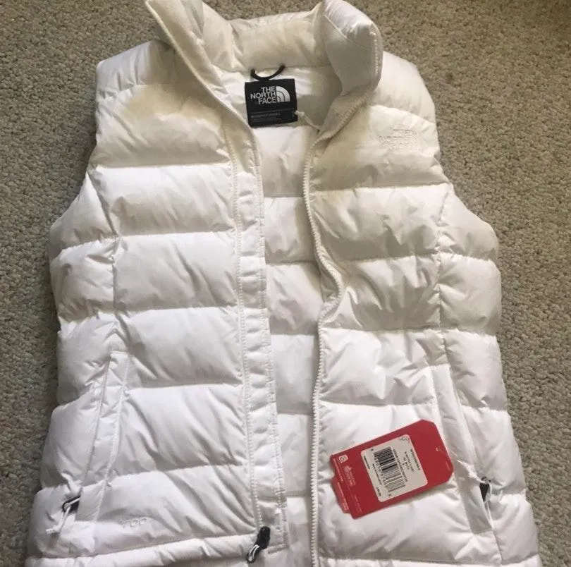 The North Face White Puffer Vest - Image 2