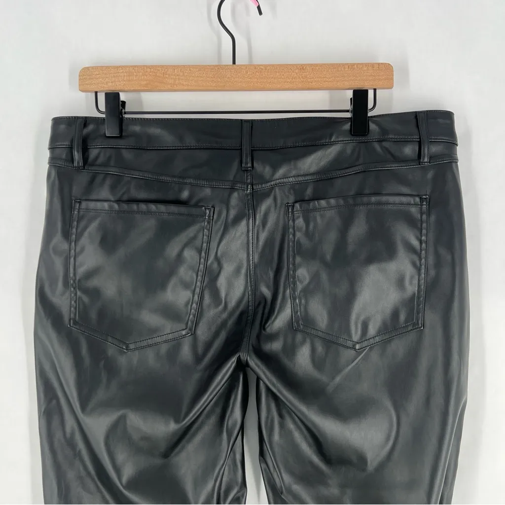 Wild‎ Fable Black Faux Leather Low Rise Flare Pants Size 14 - Image 7