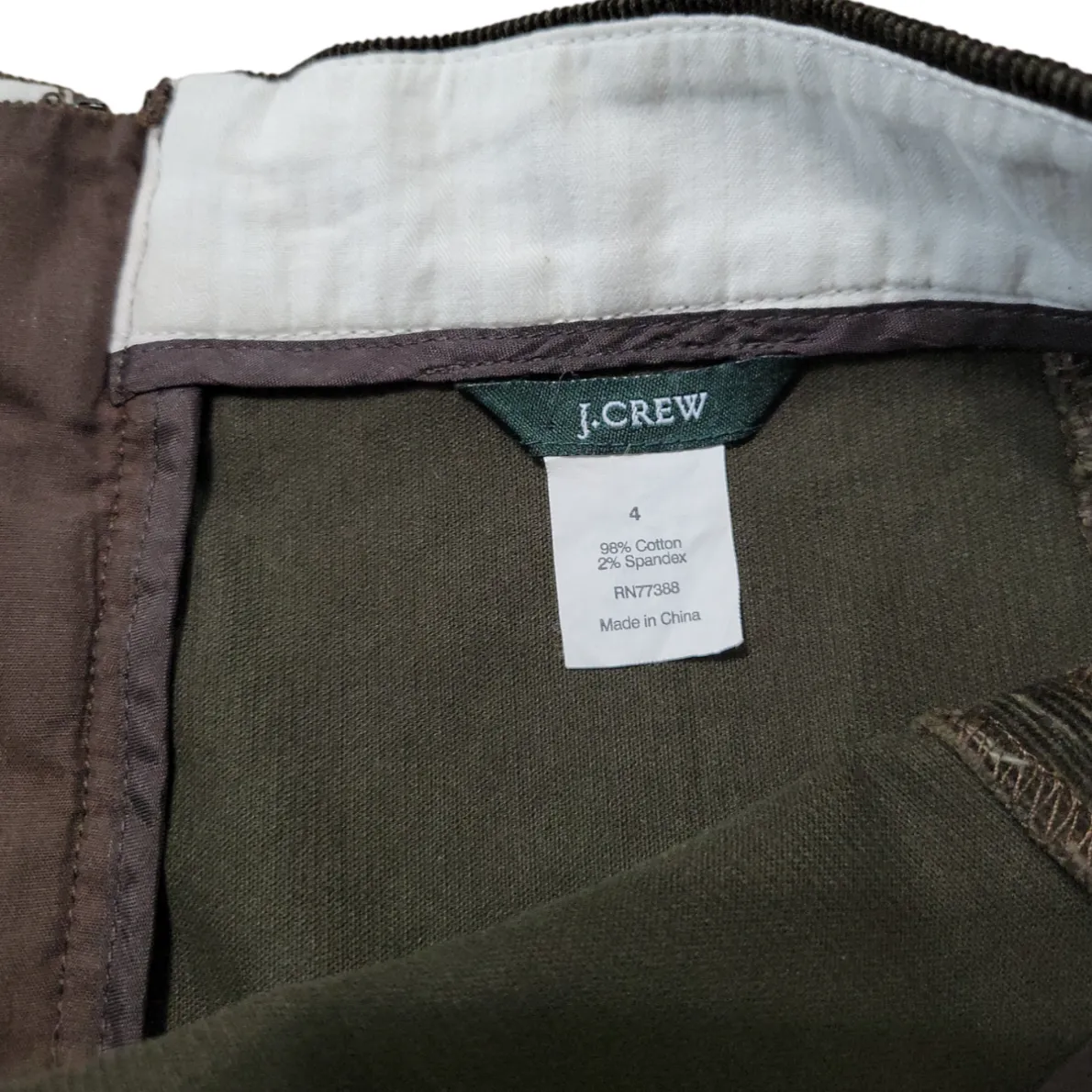 Skirt Size 4 W30in Waist Womens Corduroy Skirt Pencil Skirt Stretch Brown - Image 4