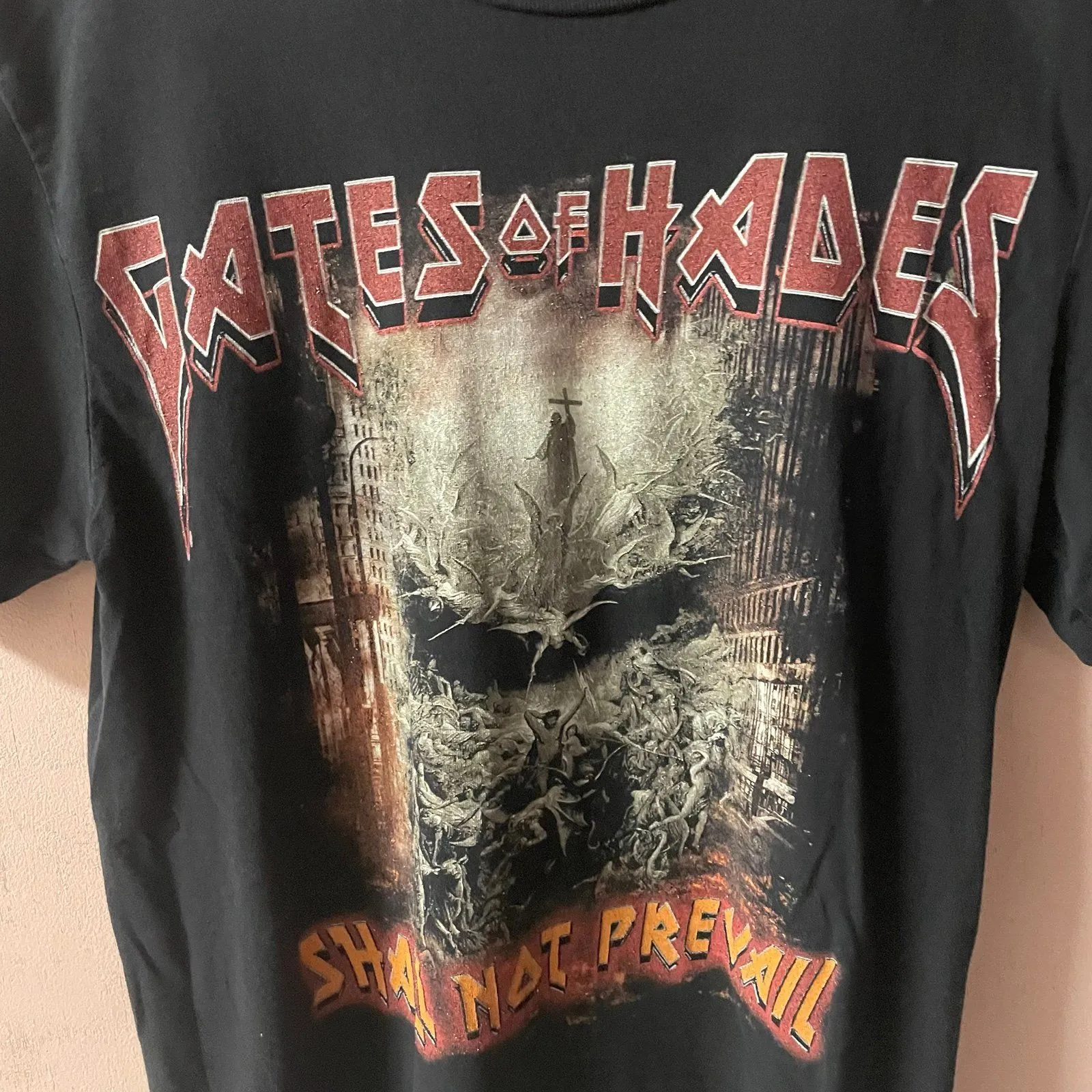 Matthew 16:18 Gates of Hades Will Not Prevail Christian Graphic Tee Size S GUC Black - Image 6