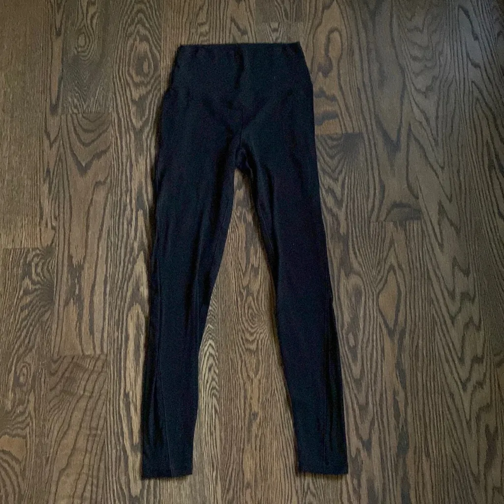 Aerie Black Leggings With Mesh Side - Image 2