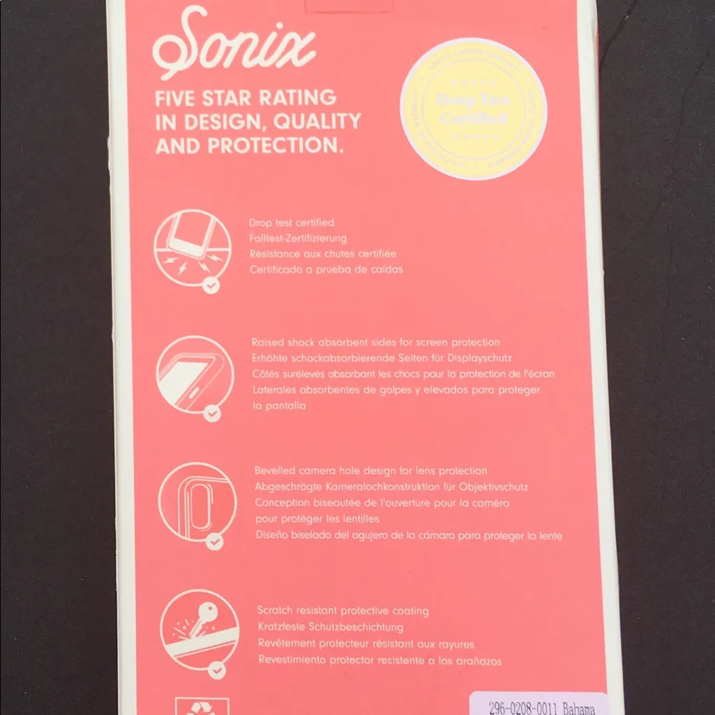 Sonix Case For iPhone 12 Mini Bahama Clear Coat Series Drop Test Certified New - Image 2