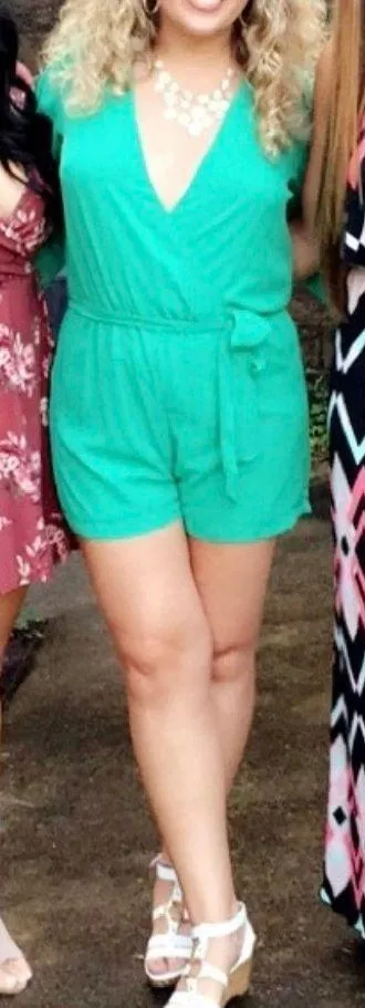 Long Sleeve, Short Pant Romper Green Size L - Image 5