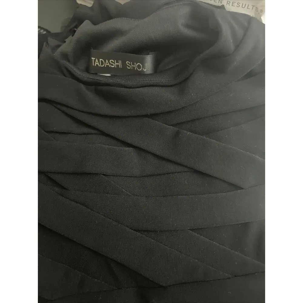 Tadashi Shoji Bandage dress Pleated Criss-Cross bodice in Black #G1112 - Image 2