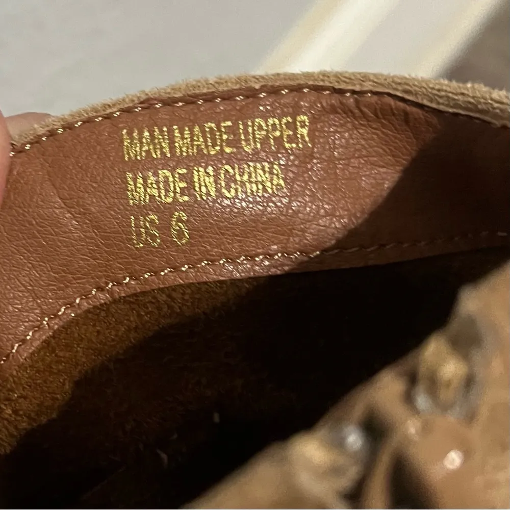 Mi. iM. Bohemian Western Suede Booties Size 6 Tan - Image 6