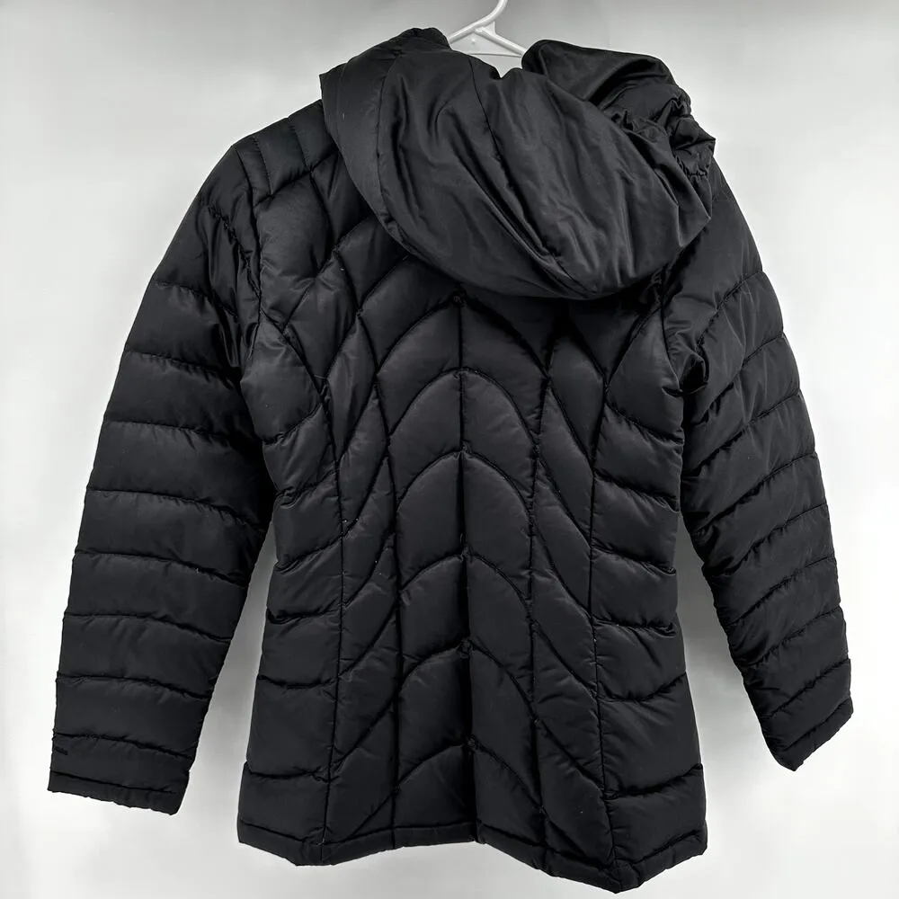 Patagonia Downtown Loft Jacket Down Puffer Hip Shawl Collar Hood Pocket Black XS - Image 5