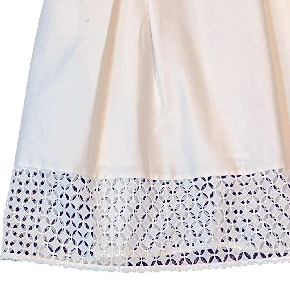 CALVIN KLEIN white dress crisp cotton size 8 sleeveless zipper back. - Image 3