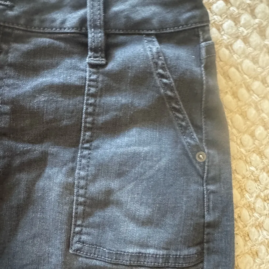 High Waist Charcoal Denim Shorts Black Size 27 - Image 3