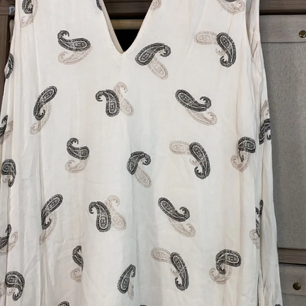 Paisley deep v mini dress - Image 7