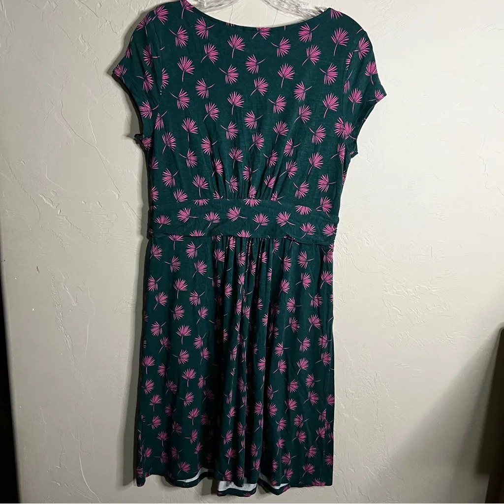 Boden Amelia Green Pink Palm Jersey Knit Petite Dress Size 12P - Image 10
