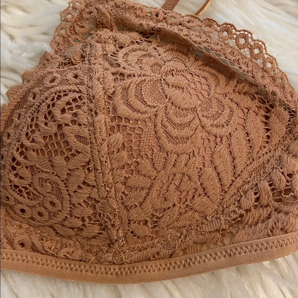 Aerie Plunge  Women's Lace Bralette - Brown/Tan size 32B brand new - Image 3