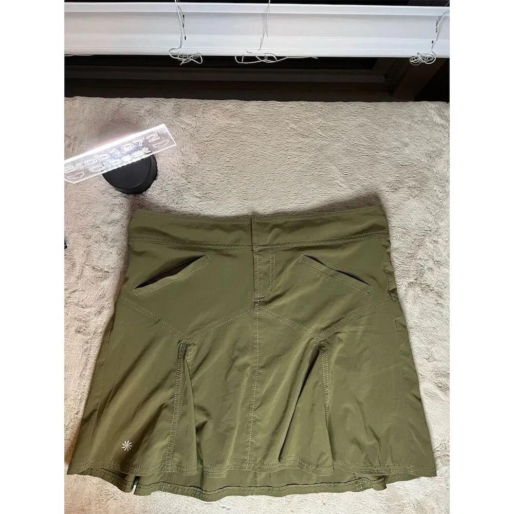 Athleta Women's All Terrain Skirt Size 10 Green Casual Pockets - Image 3
