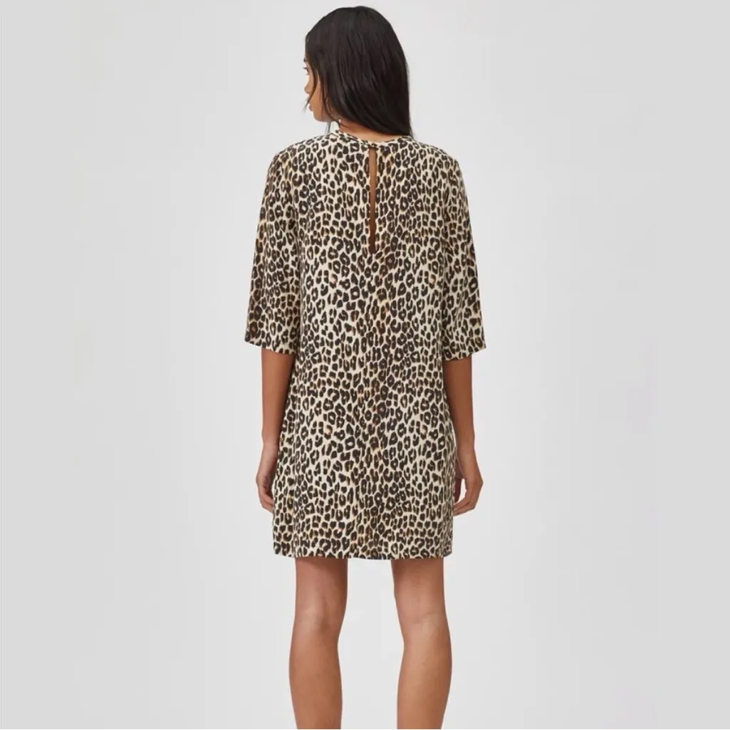 Equipment Women's Aubrey Dress in a leopard print pattern - Image 3