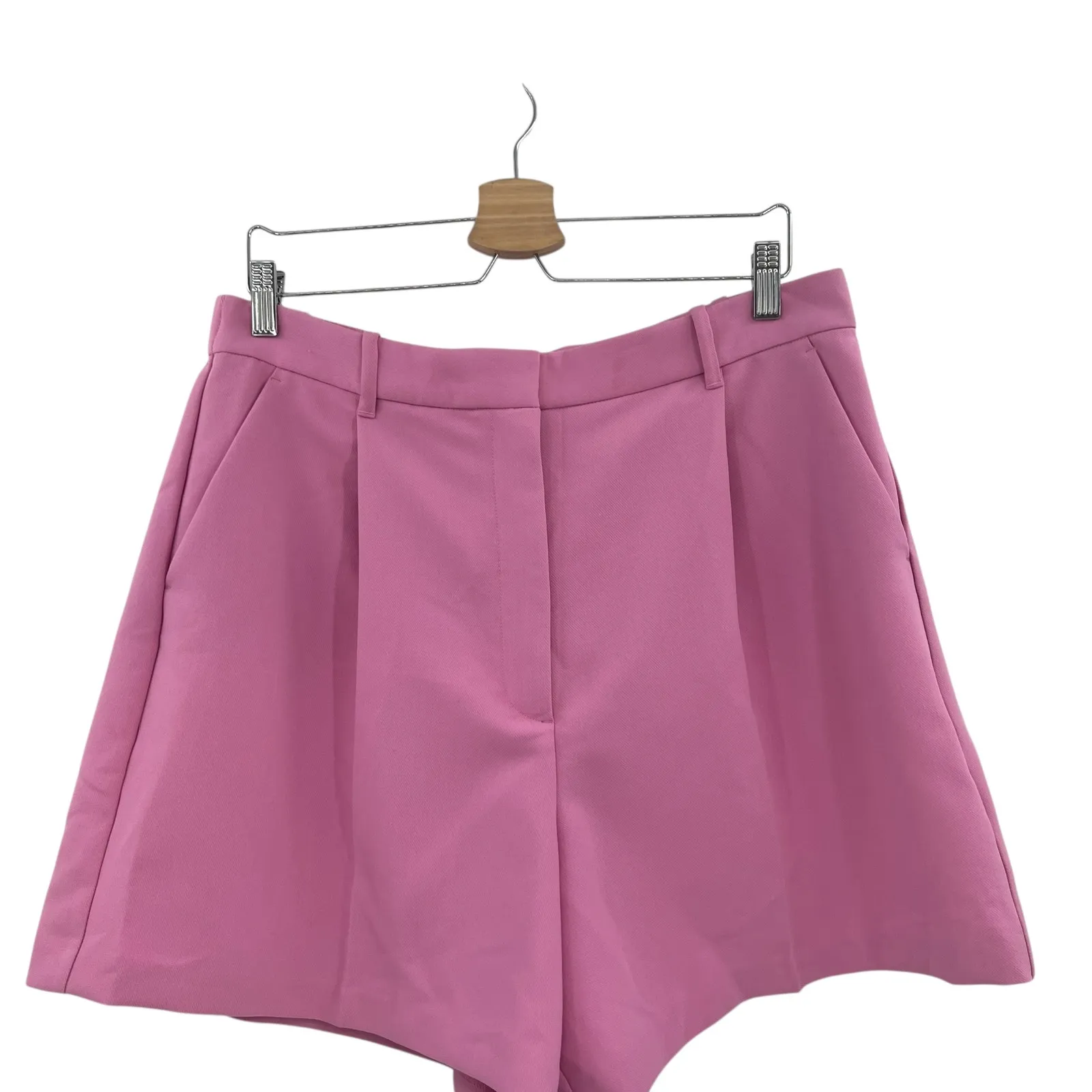 Abercrombie & Fitch Sloane Tailored Shorts Pleated High Waist Pink Size Large - Image 3