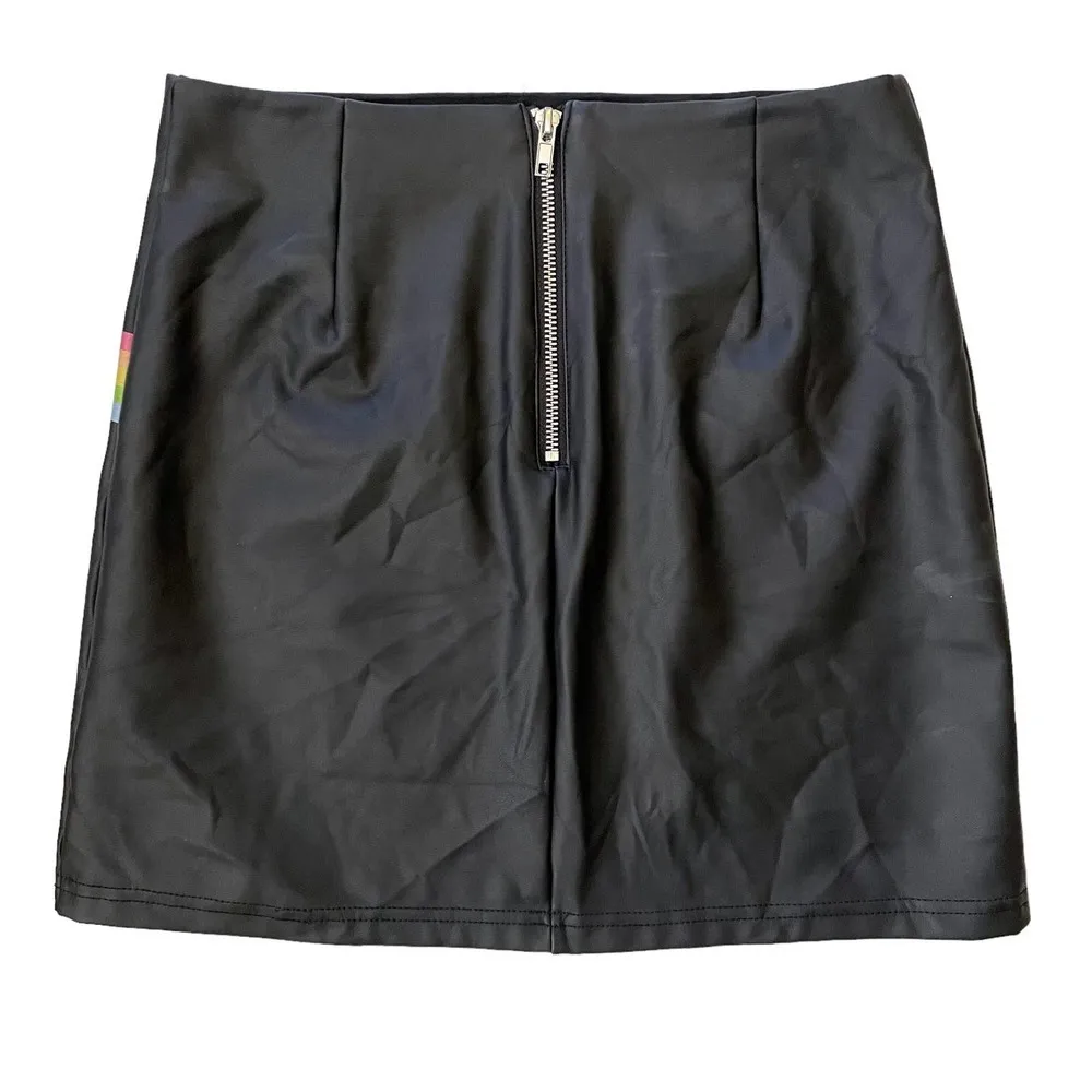 x Care Bears Planet Care Black Faux Leather Mini Skirt - Image 2