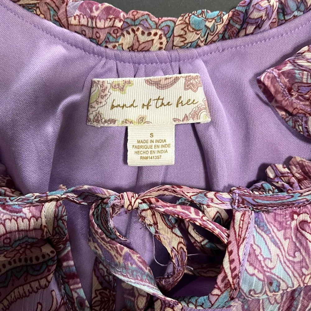 FREE PEOPLE Band Of The Free Boho Paisley Purple Maxi Dress Women’s Sz S EUC - Image 6
