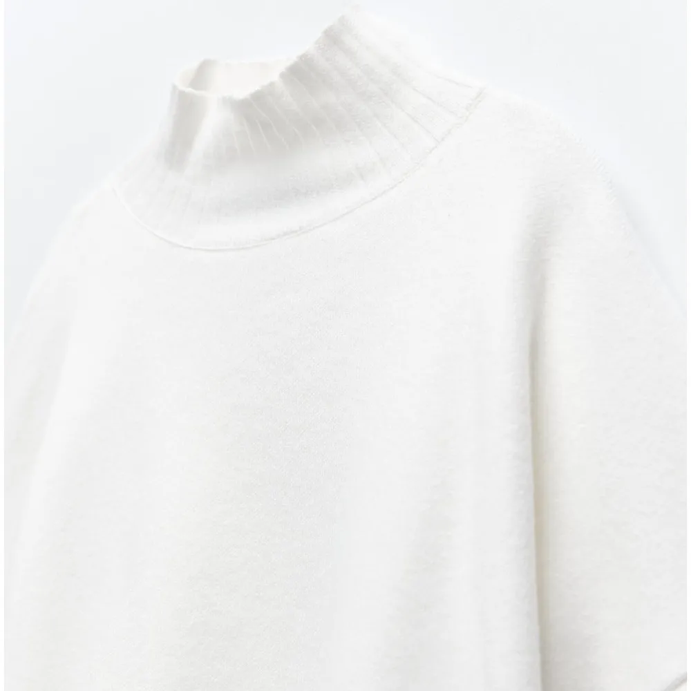 Zara Soft‎ High Neck Sweater in Ivory Size Small - Image 4
