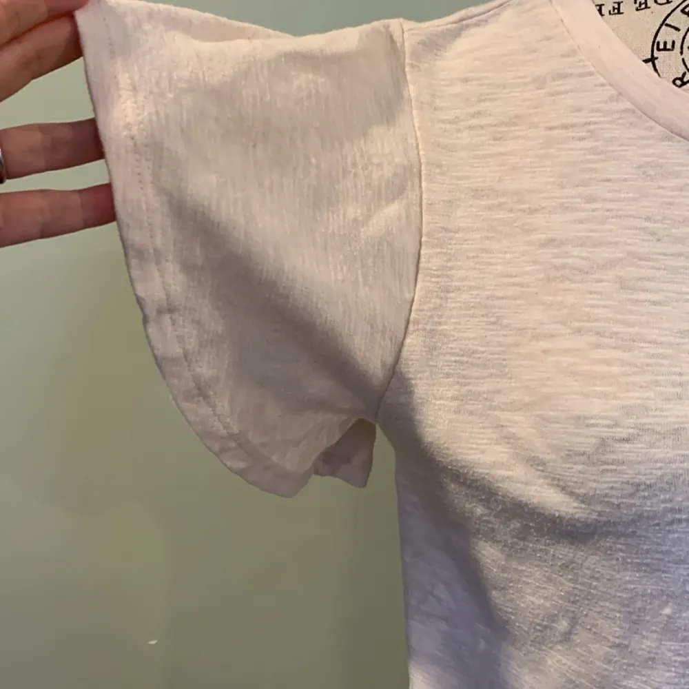 Alya  Basic Flutter Short Sleeve T-Shirt Off White Women’s Small - Image 2