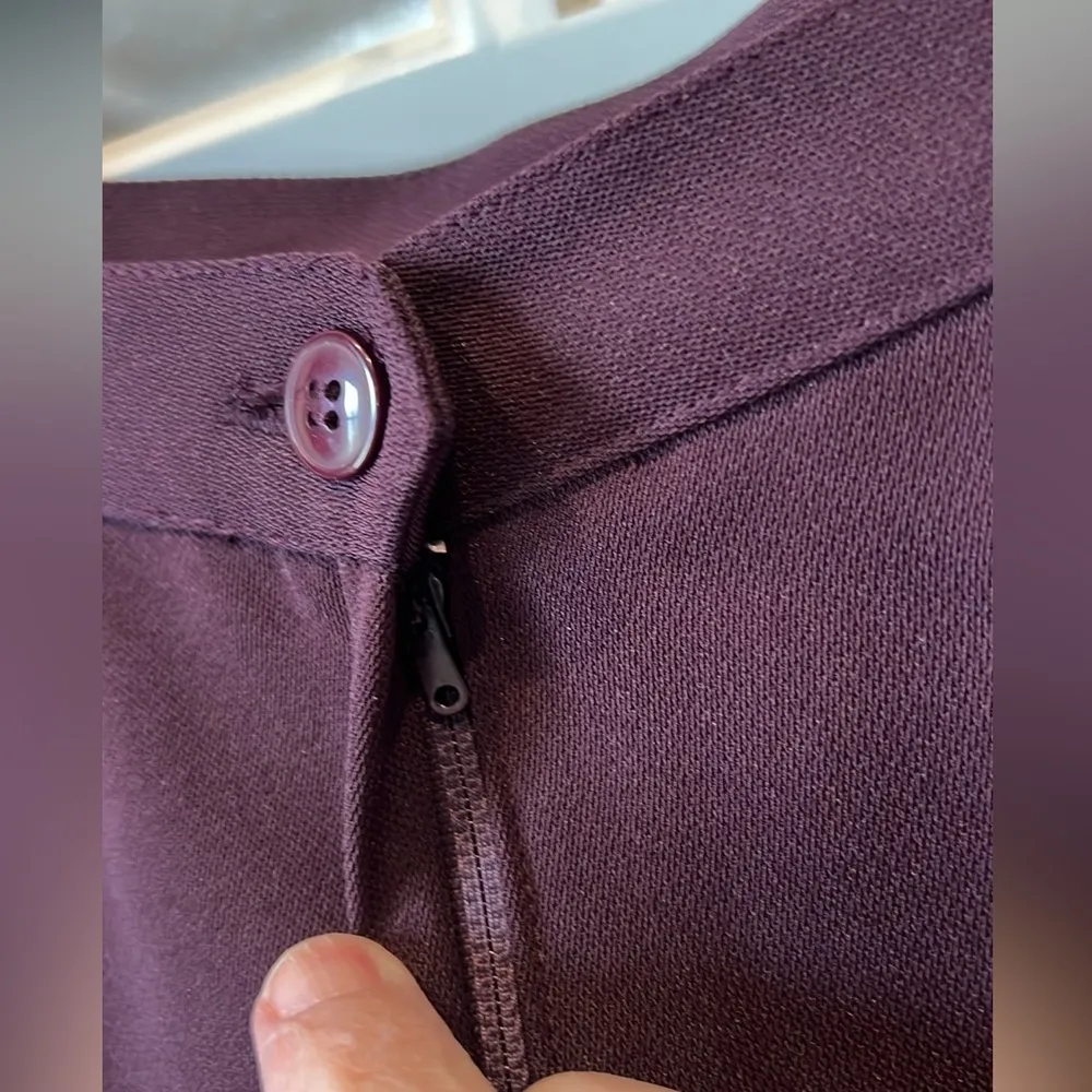 JACQUELINE FERRAR Vintage Dark Purple Midi Skirt Size 4 - Image 3