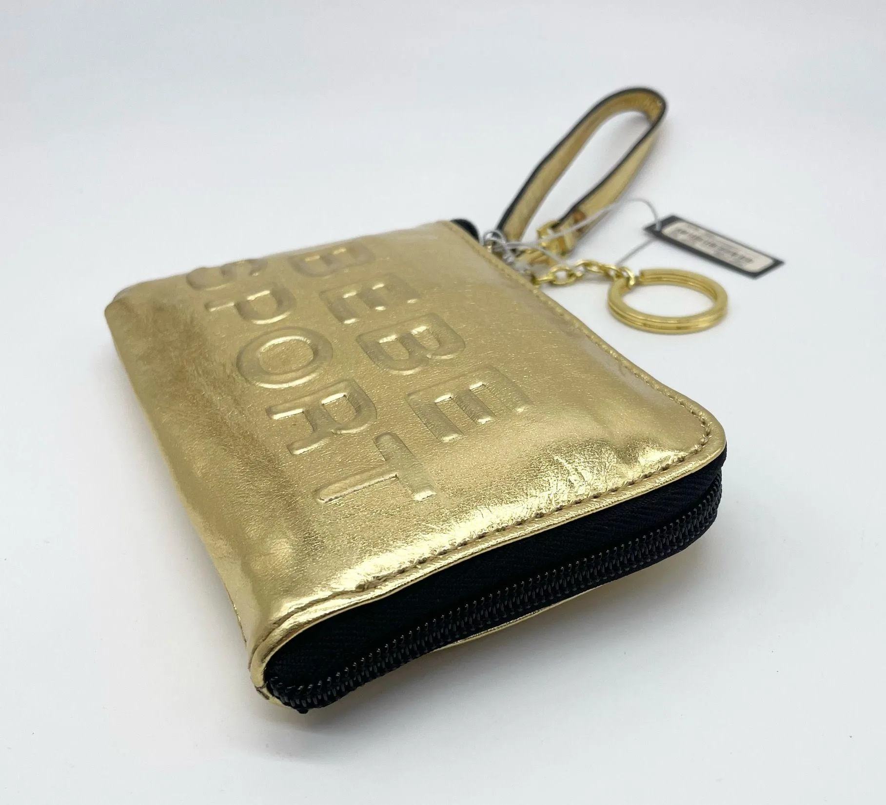 Bebe Sport Gold Wristlet Clutch - NWT - Stylish Metallic Mini Bag with Strap - Image 4