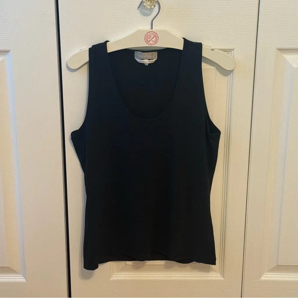 Maxmara Black Scoop Neck Tank - Image 2