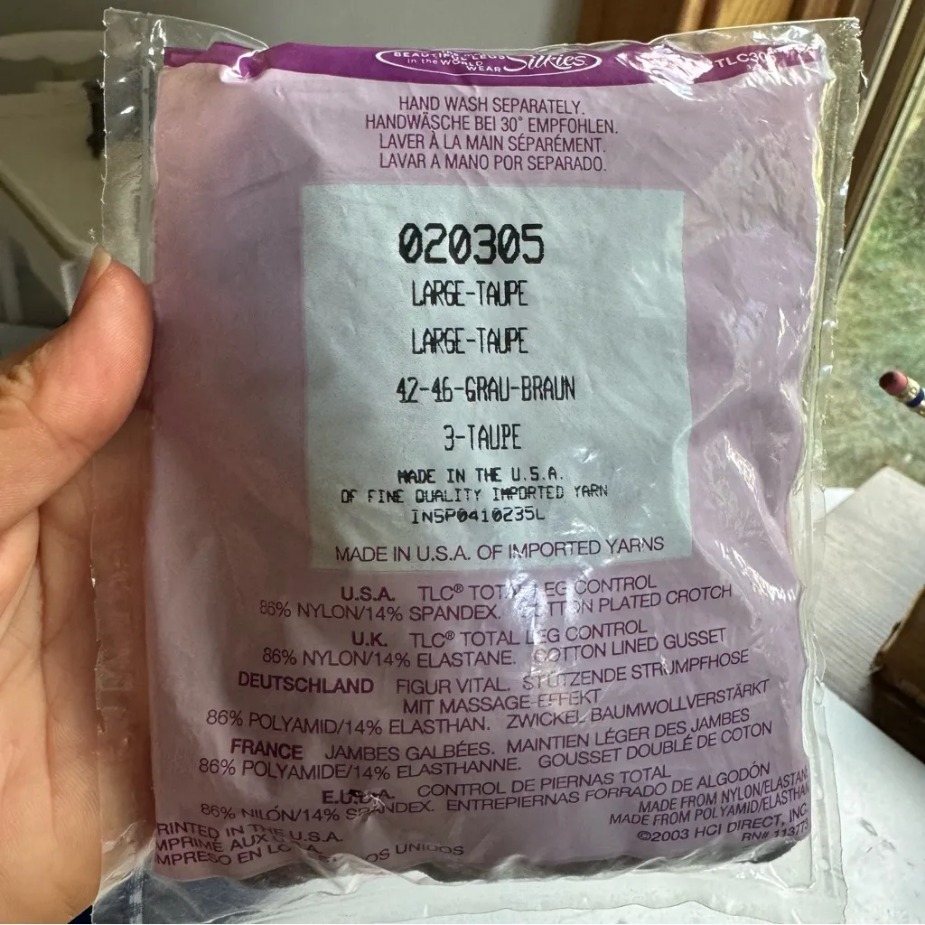 Vintage Silkies TLC Support PantyHose Size Large Taupe 020305 Day Sheer Tan - Image 2