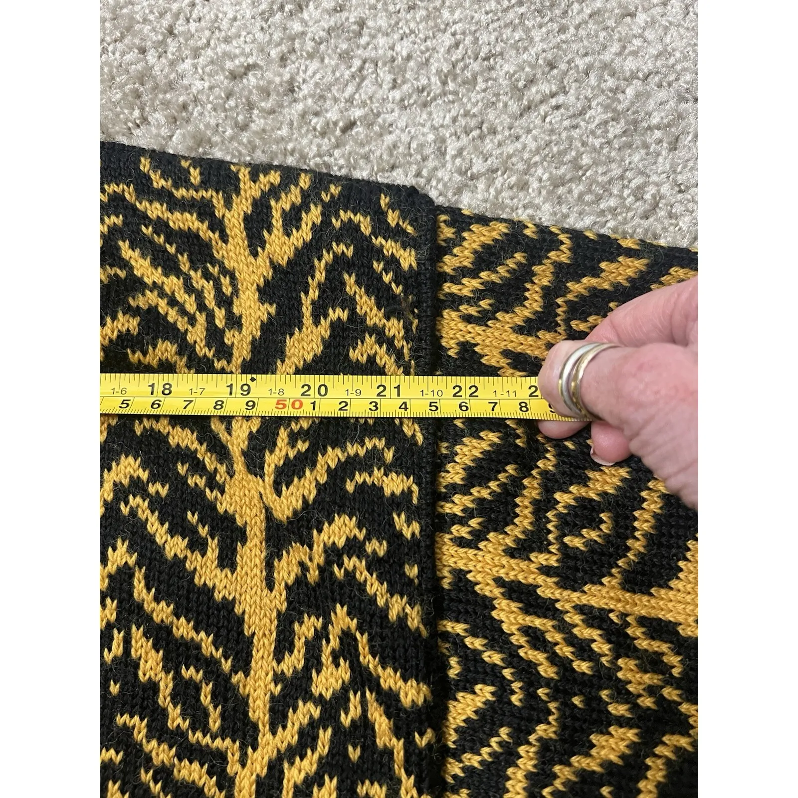 Vigdis‎ Design Handmade In Norway New Wool Vintage Sweater Medium NWOT RARE Black - Image 9