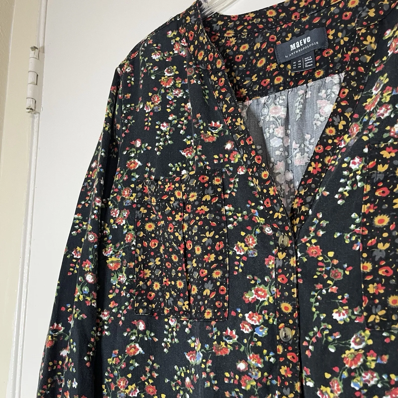 Anthropologie MAEVE marlie button front floral tunic boho dress size US 12 - Image 3