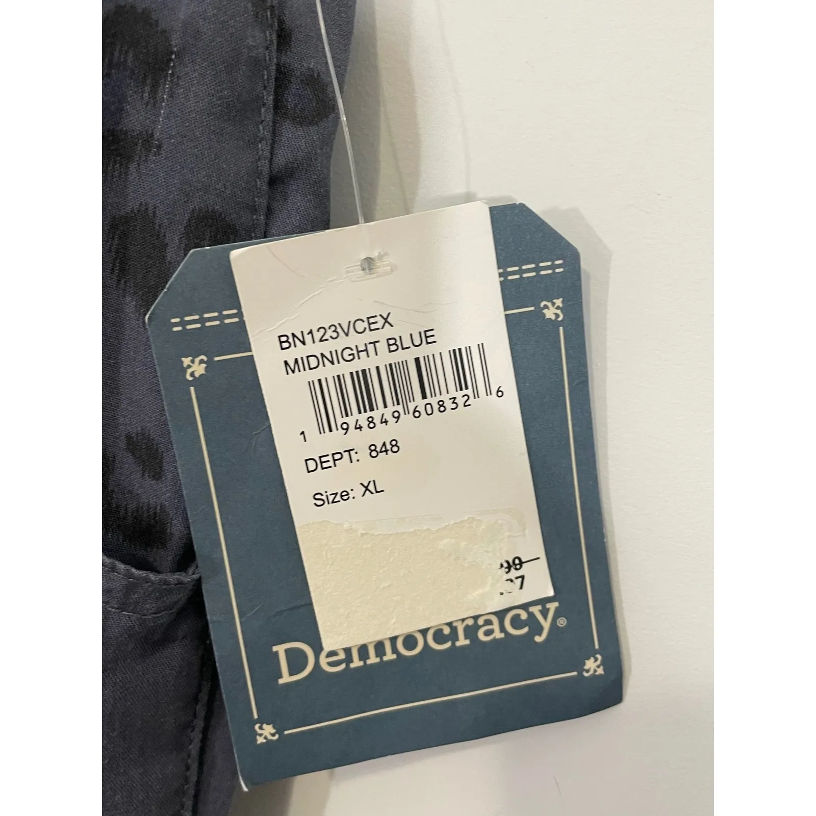 NWT Democracy Midnight Blue Leopard Print Cargo Jogger Pants Women's Size XL - Image 6