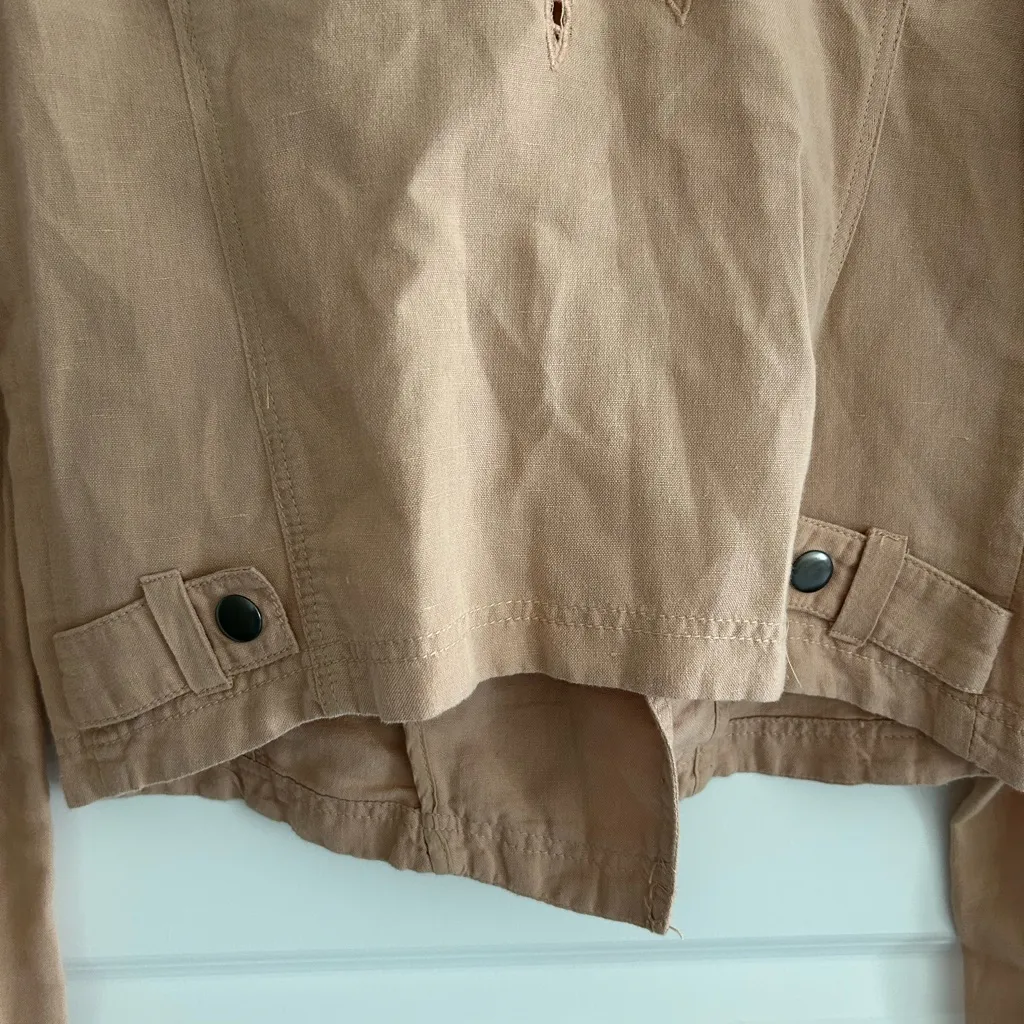 Free People Eyelet Detail Moto Jacket Blush Pink Size 6 - Image 11