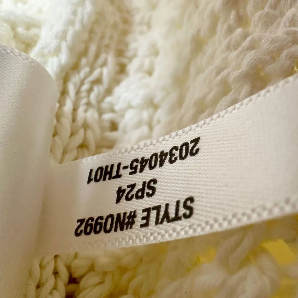 NEW Madewell Crochet Knit Crewneck Sweater Tank Cotton Vest Bright Ivory XXS - Image 10