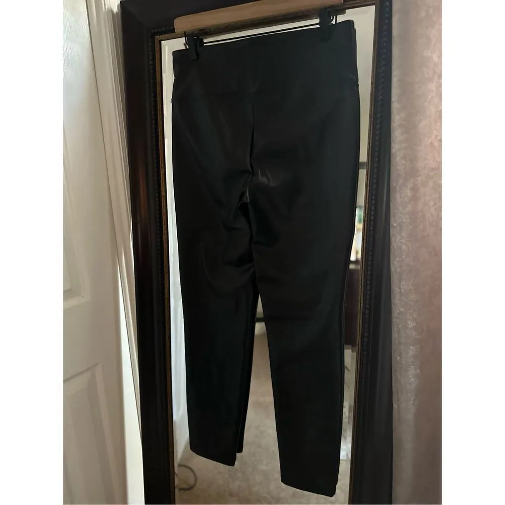 Badgley‎ Mischka Faux Leather Straight Leg Pants Size Medium Black - Image 7
