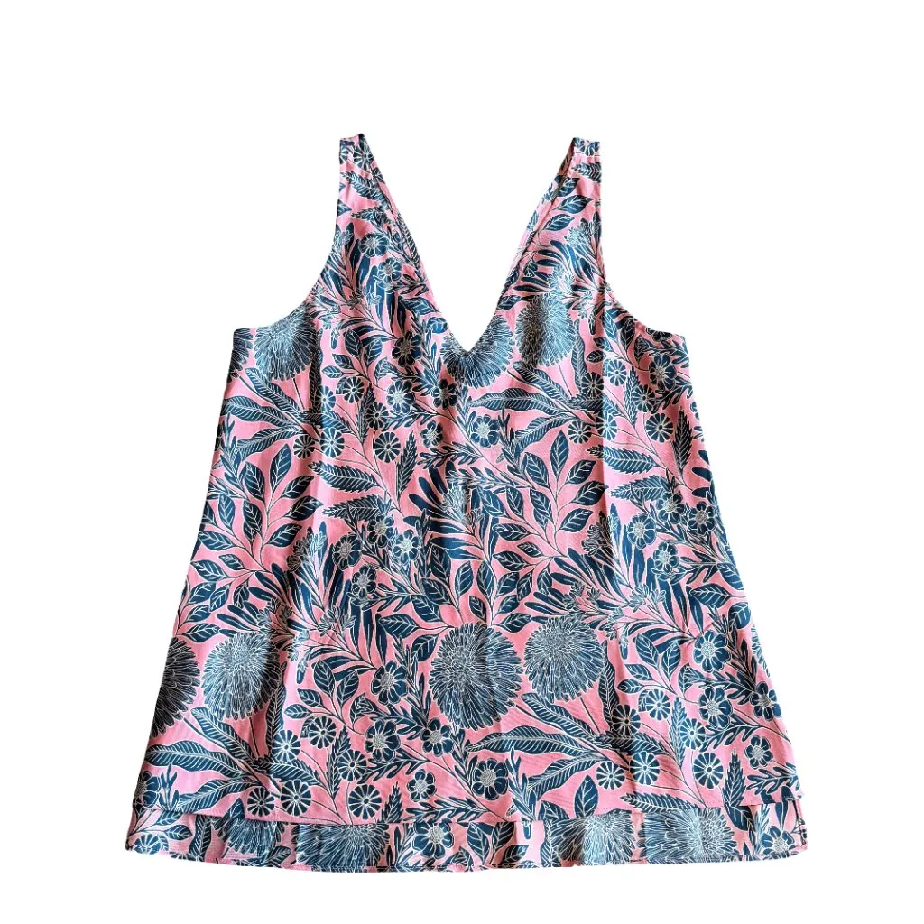 J. Crew x Abigail Borg Pink Floral Tropical Print 100% Silk Shirt Top Size 4 - Image 8