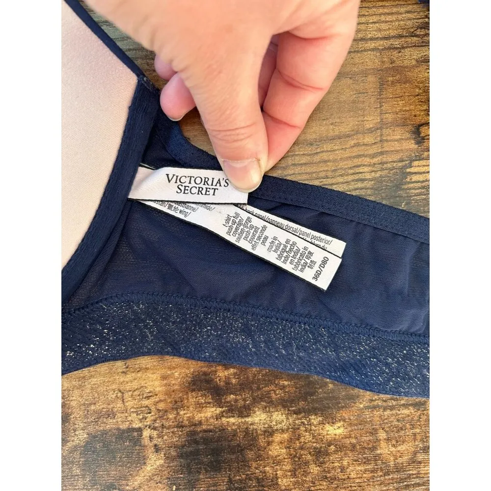 Victoria Secret Blue TShirt Pushup Racerback Bra - Image 6