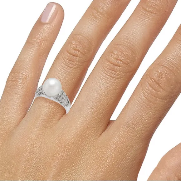 NWT Charter Club
Fine Silver Plate Pavé & Imitation Pearl Ring. - Image 2