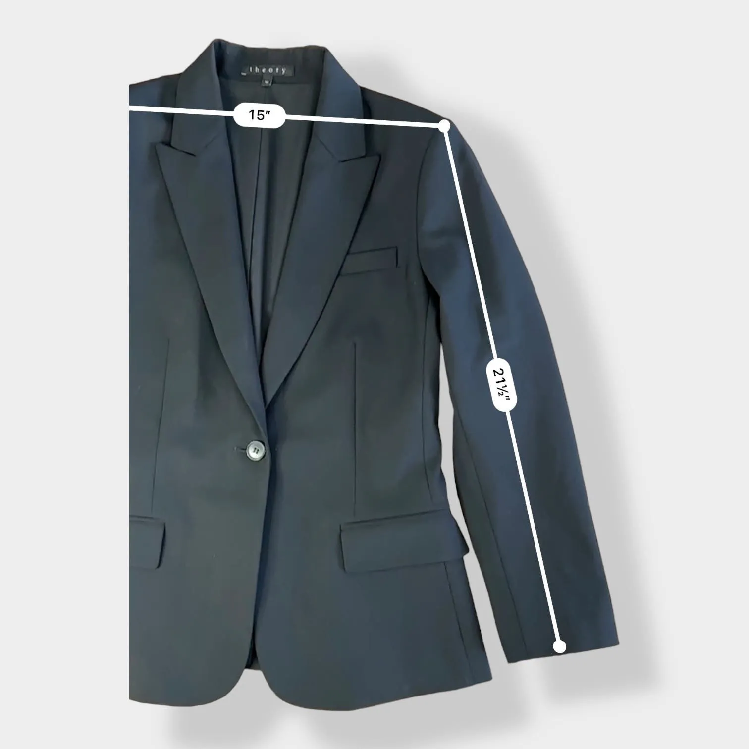 Theory Gabe‎ 8 Tailor Black Womens Blazer Size 10 - Image 5
