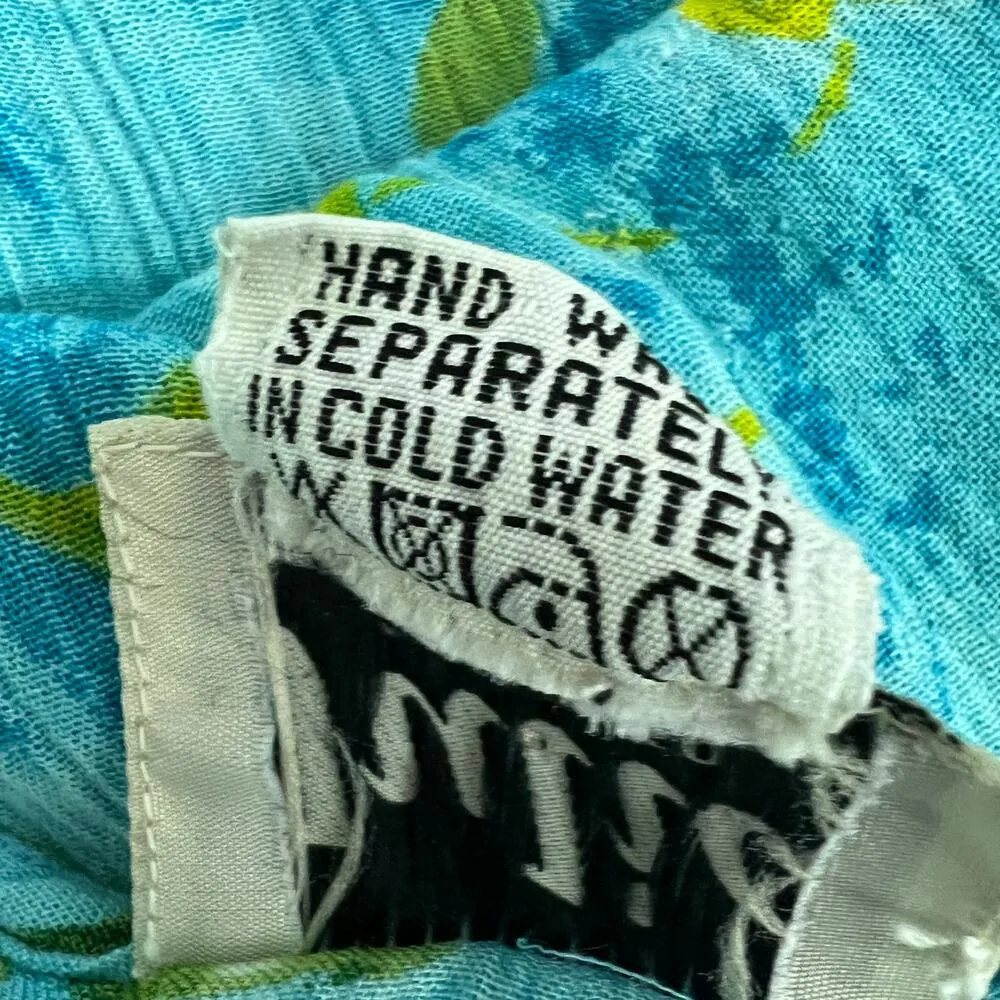 Julia Womens Vintage Floral Blue Gauzy Dress Size Small Short Sleeve Midi Length - Image 10