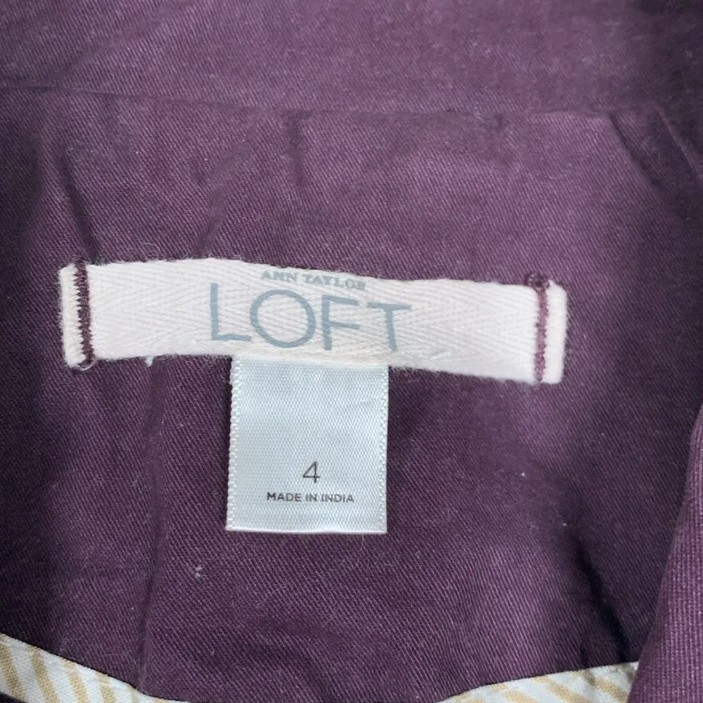 Ann Taylor LOFT Utility Maroon Blazer Jacket Size 4 GUC #3524 - Image 7