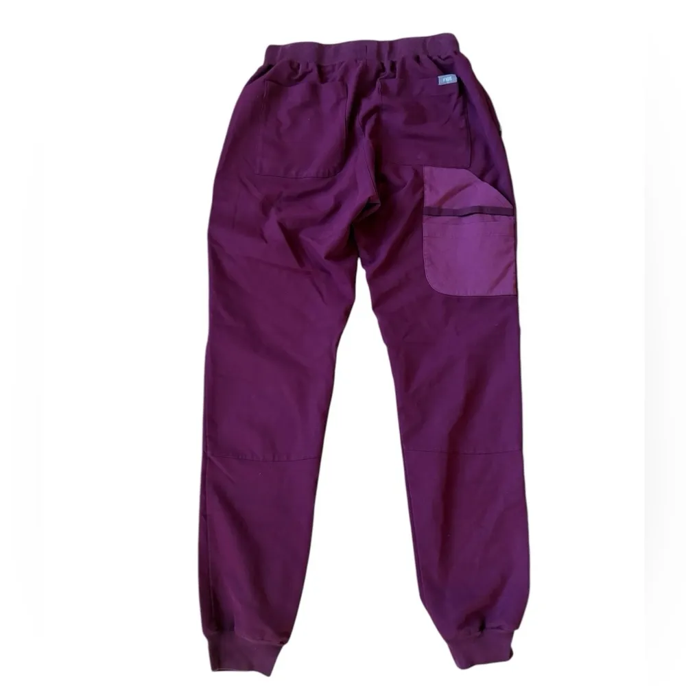 FIGS Joggers Scrub Pants In Burgundy Womens Size XS - Image 2