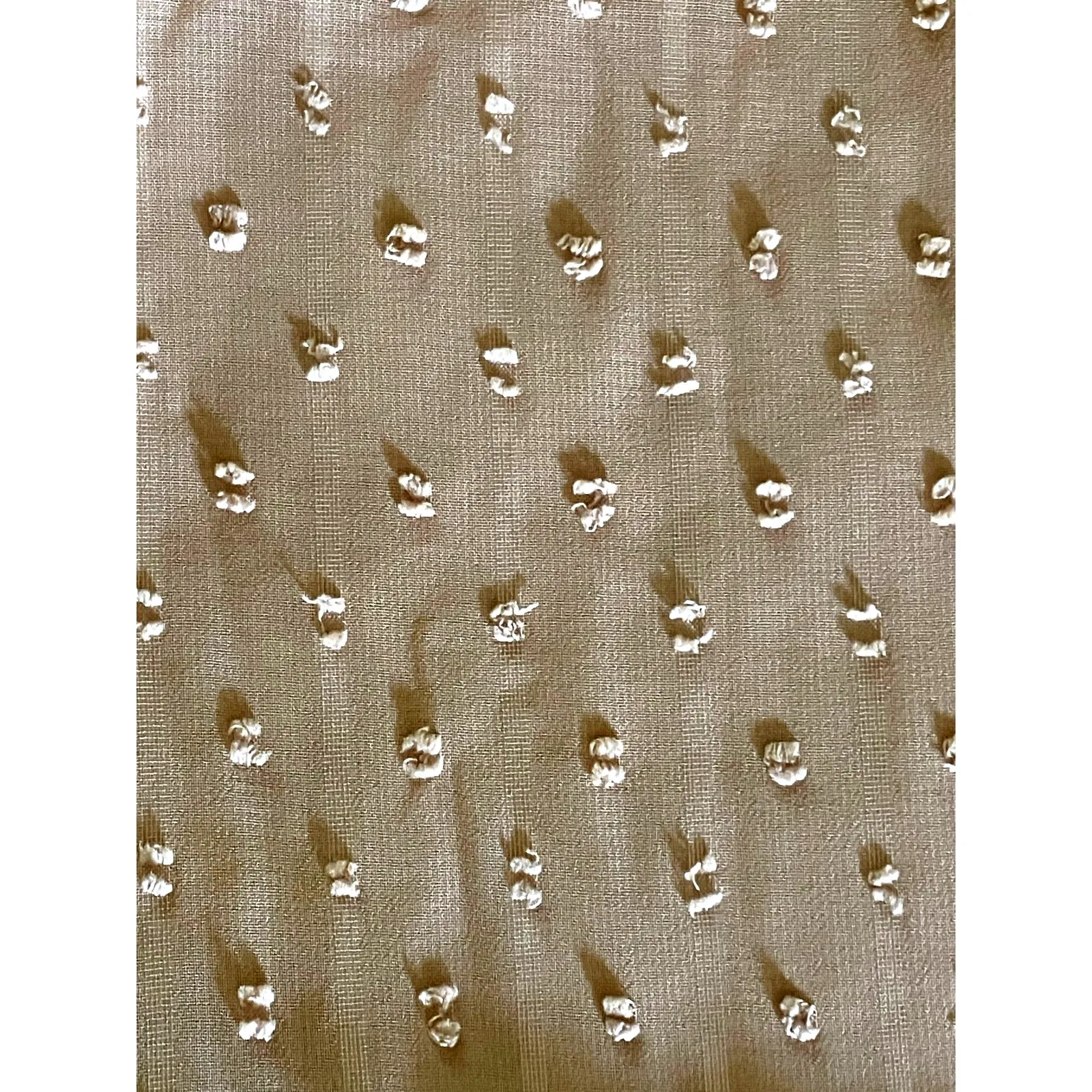 Sheer Beige Swiss Dot Striped Blouse size XL - Image 10