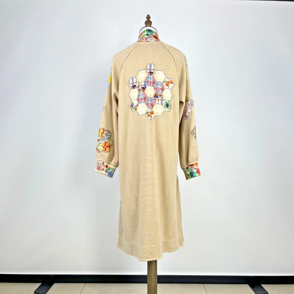 $585 NWT Johnny Was Biya Beige Glina Applique Long Sleeve Coat Jacket Boho Sz S - Image 10