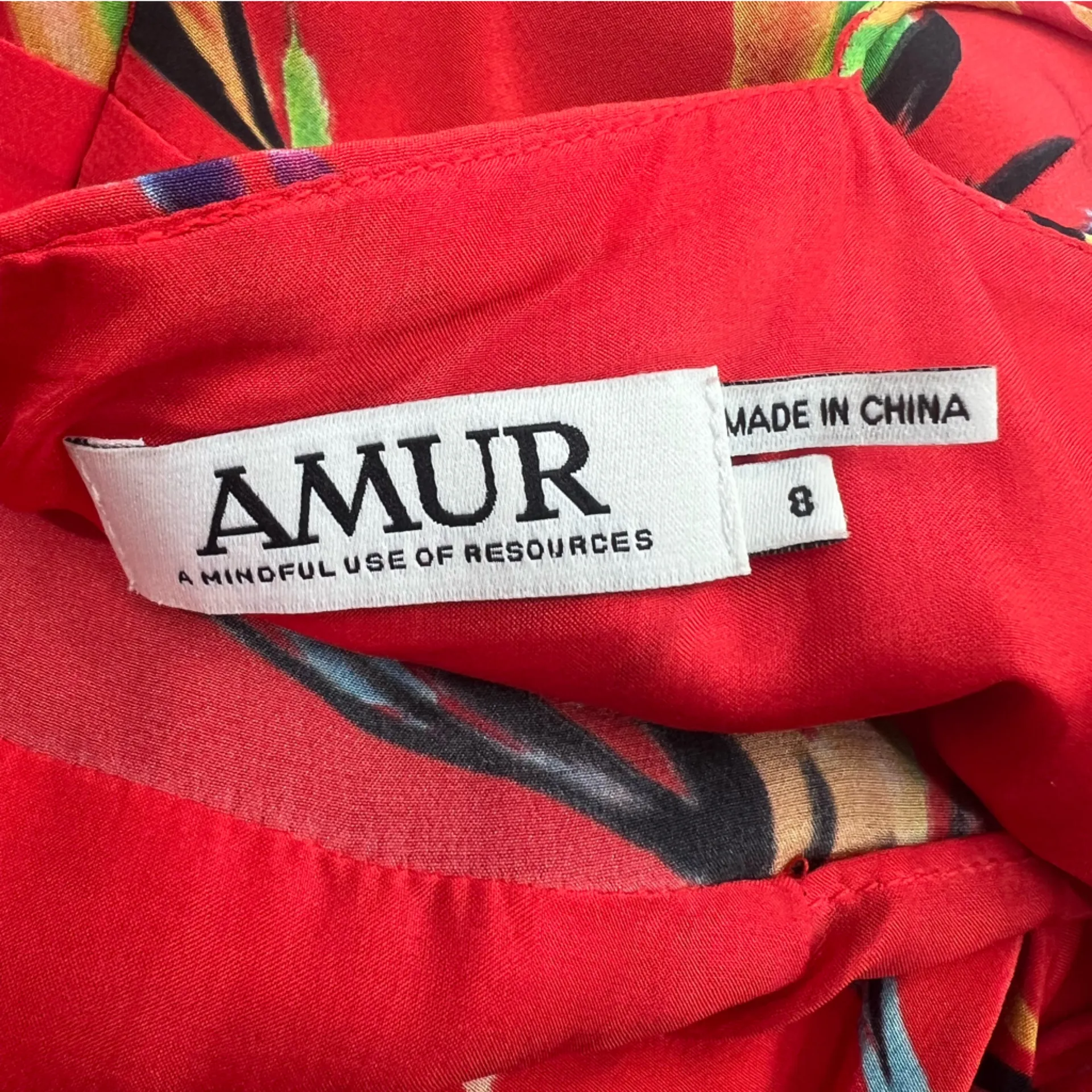 Amur Brielle Jumpsuit silk wide leg sz 8 Red - Image 8