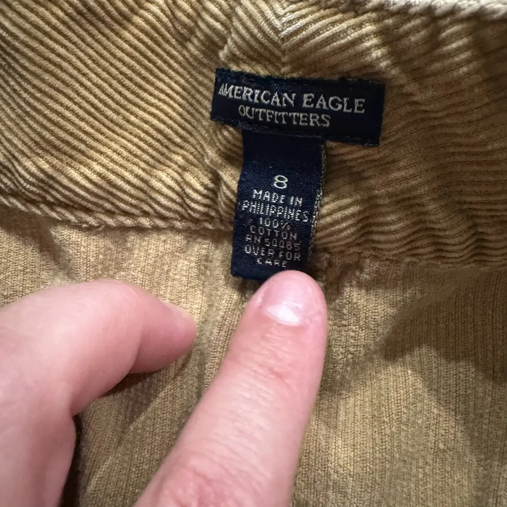 American Eagle Outfitters Brown Corduroy Mini Skirt Women’s Size 8 Y2K Cotton - Image 4