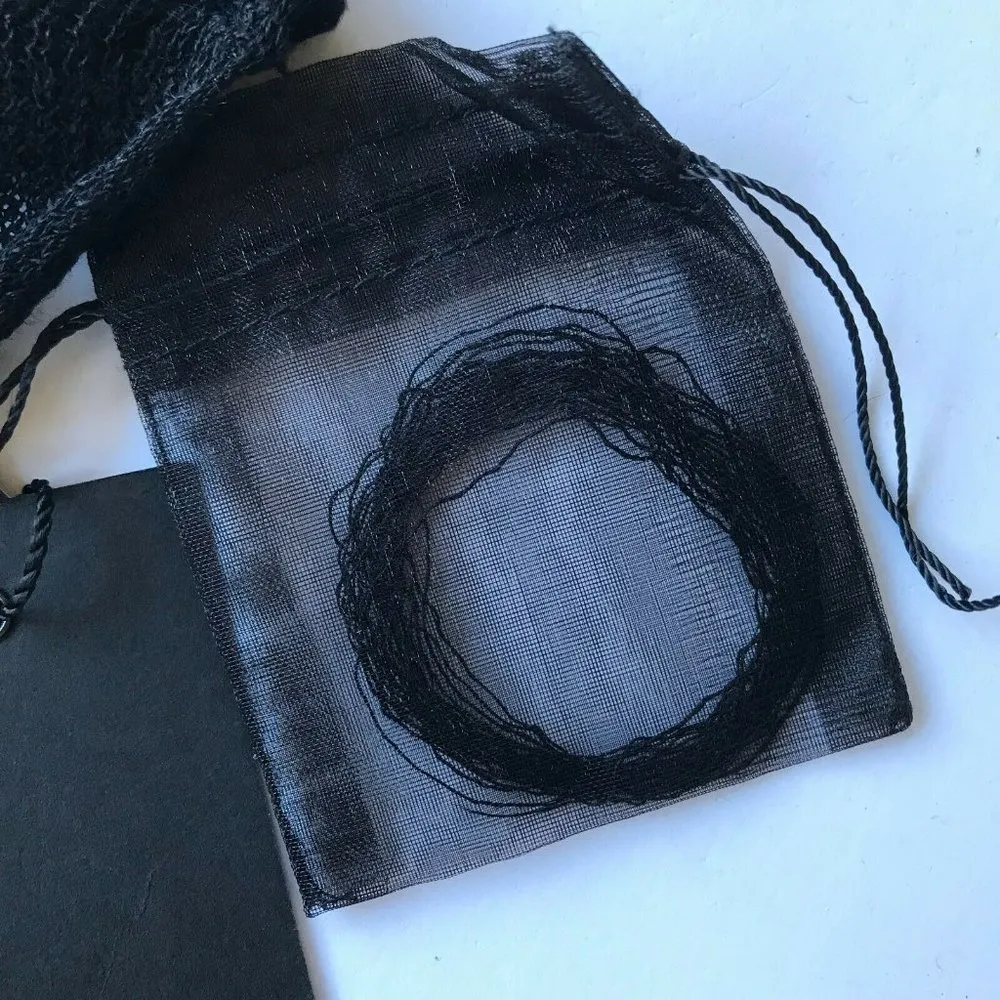 Stella Carakasi Black dress Sz XS Asymmetrical Semi Sheer Linen Nylon B… - Image 10