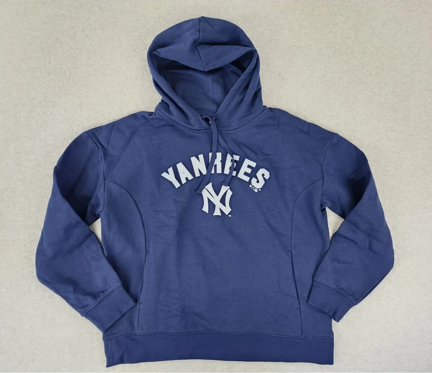 Womens New York Yankees Pullover Hoodie Sweatshirt With Pockets Baseball Large - Image 1