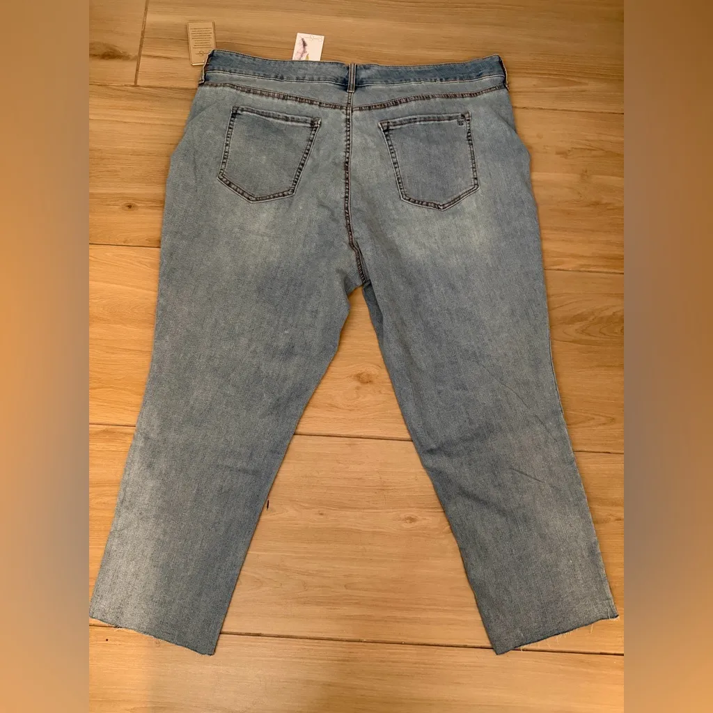 NEW Jessica Simpson Spotlight High Rise Slim Straight Ankle 22W 26” inseam $79 - Image 2