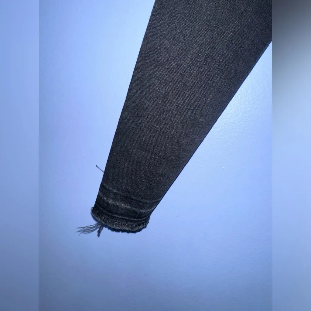 Adriano Goldschmied Raw Hem Stilt Crop Black‎ Wash Cigarette Crop Jeans Size 25 - Image 5