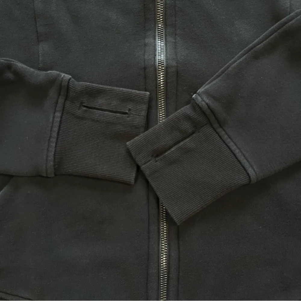 Scuba Hoodie Light Cotton Zip Up Fleece in Black Size 8 - Image 6