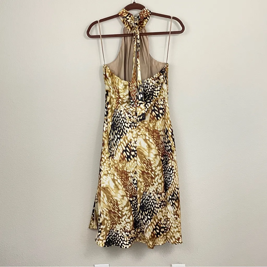 Boston Proper VTG Animal Print Silk‎ Satin Halter Dress Size 10 - Image 6