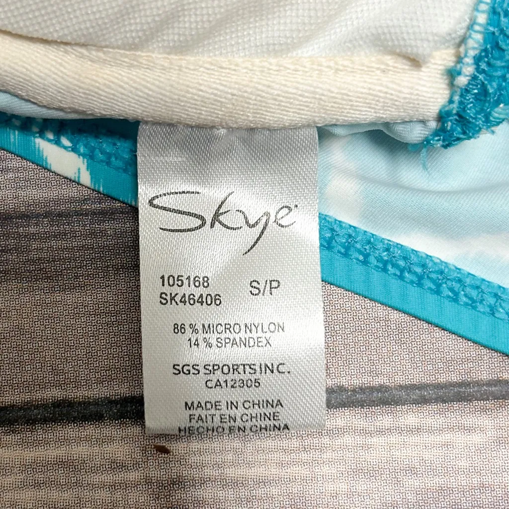 Skye Turquoise Green White Chevron Push Up Halter Underwire Bikini Top NWT Small - Image 10